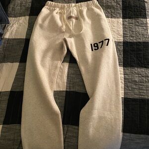 Essentials Gray Sweatpants with 1977 Print
